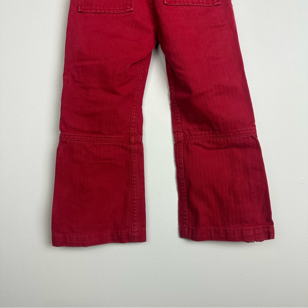 Burberry Red Textured Wide Leg Zipper Pants Size 4 - Picture 6 of 10